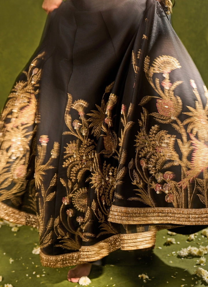 Black Dupion Silk Lehenga Chamee & Palak - Fabilicious Fashion