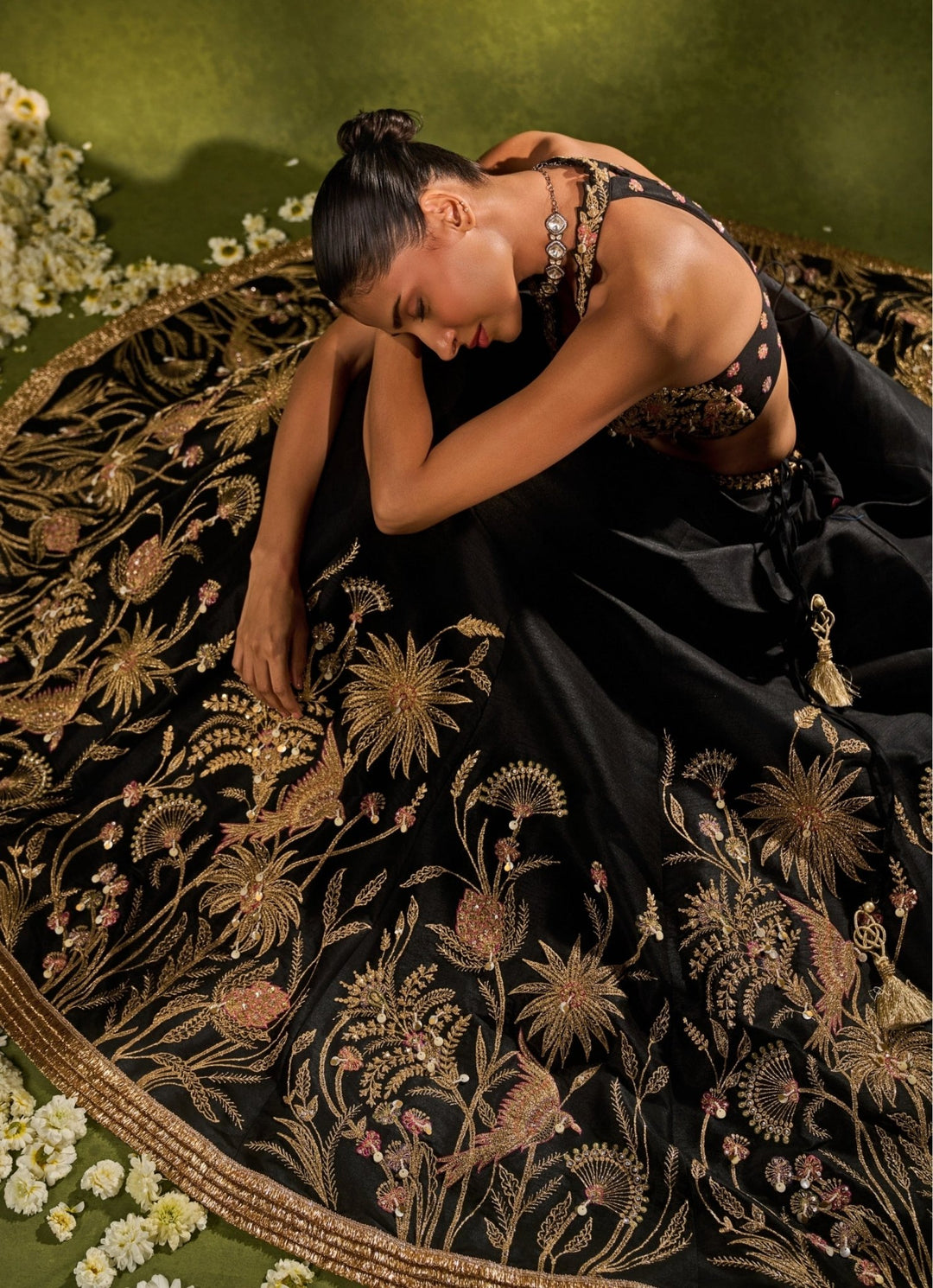 Black Dupion Silk Lehenga Chamee & Palak - Fabilicious Fashion