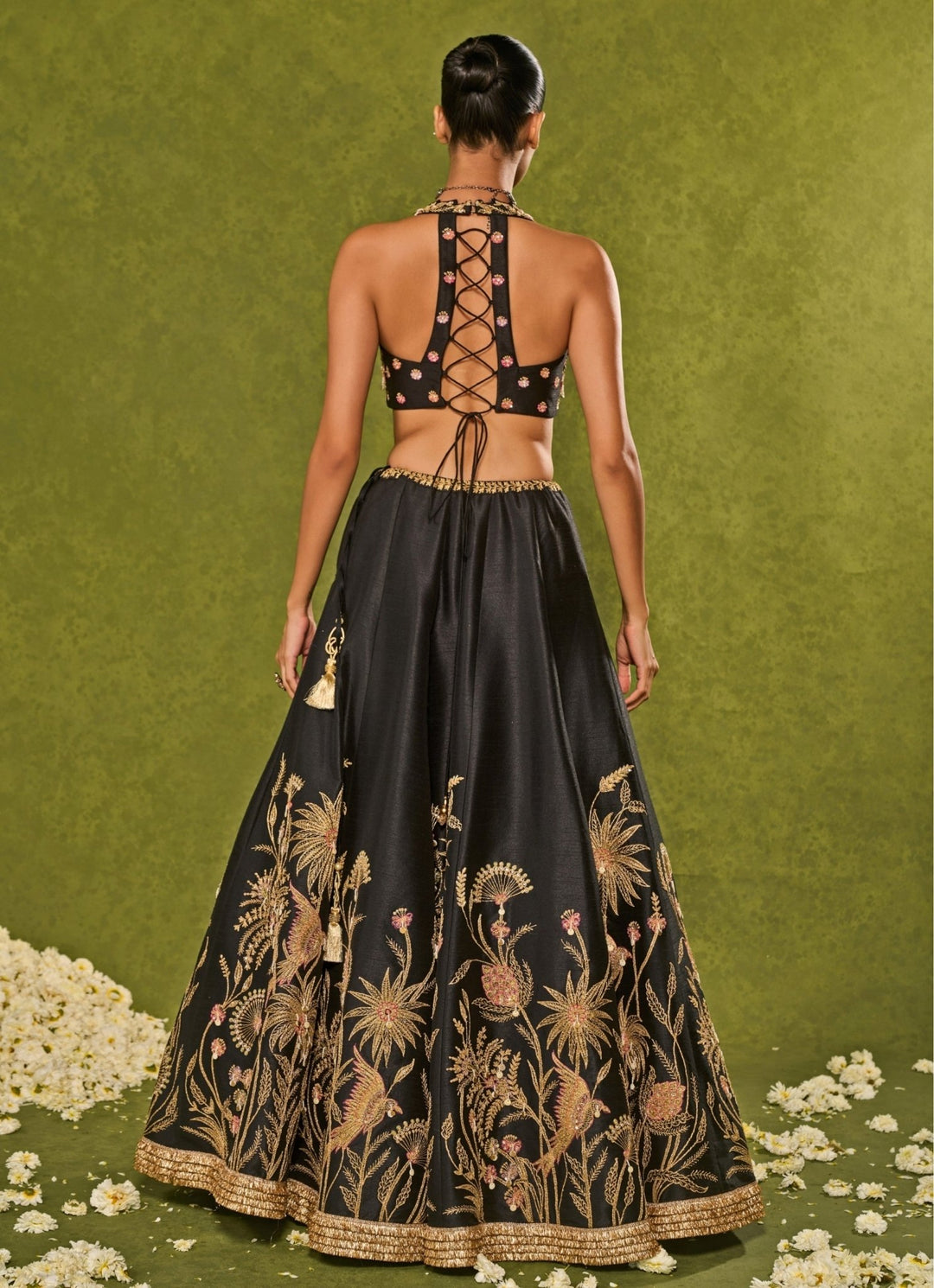 Black Dupion Silk Lehenga Chamee & Palak - Fabilicious Fashion