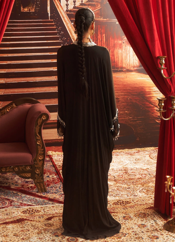 Black Embroidered Chiffon Kaftan Seema Thukral - Fabilicious Fashion