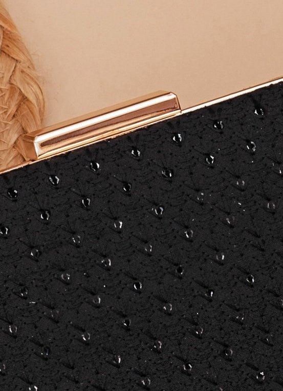 Black Embroidered Clutch AMYRA - Fabilicious Fashion