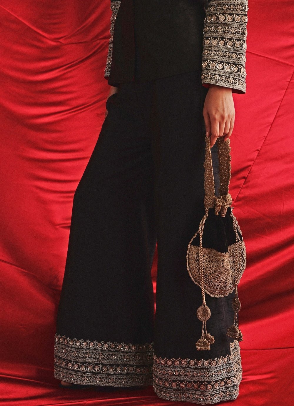 Black Embroidered Co - Ord Set Twenty Nine - Fabilicious Fashion