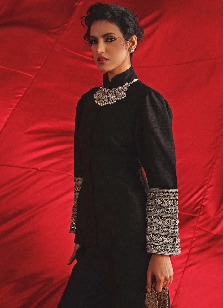 Black Embroidered Co - Ord Set Twenty Nine - Fabilicious Fashion