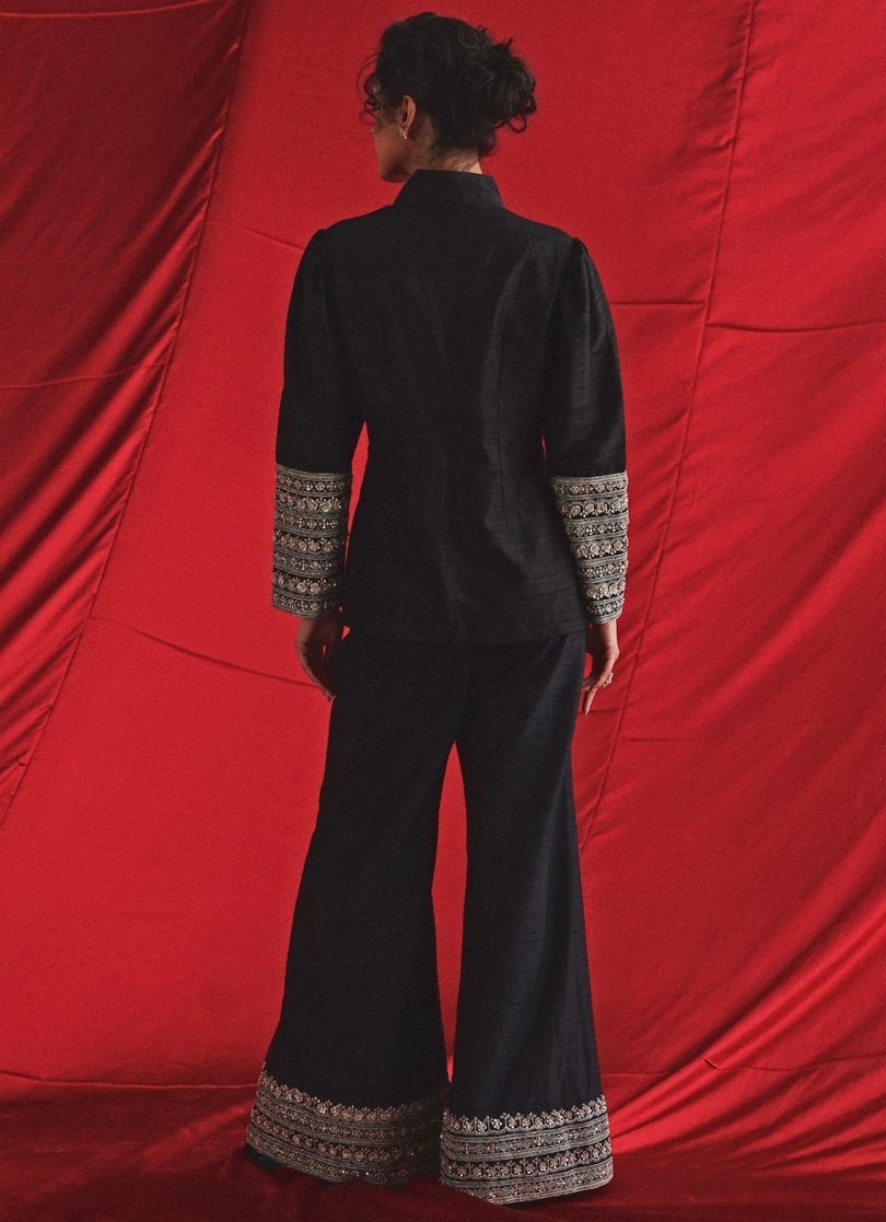 Black Embroidered Co - Ord Set Twenty Nine - Fabilicious Fashion