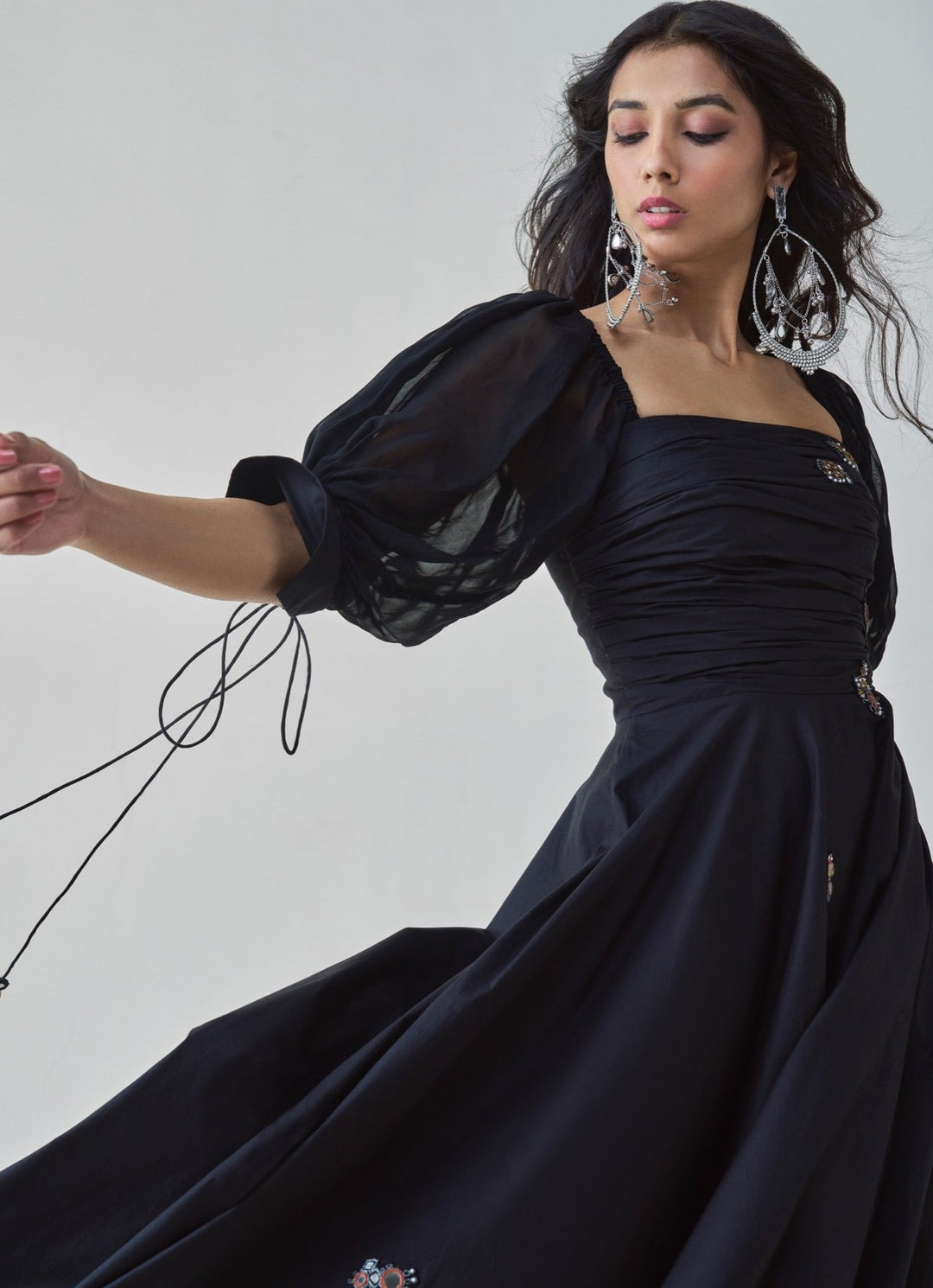 Black Embroidered Dress Saaksha & Kinni - Fabilicious Fashion