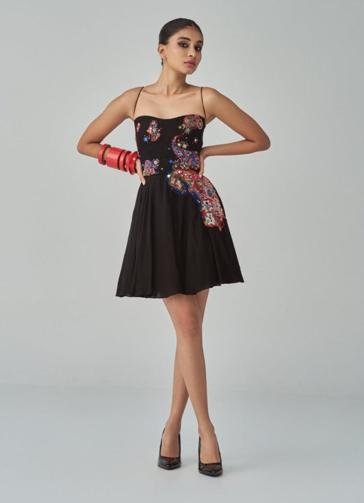 Black Embroidered Dress Saaksha & Kinni - Fabilicious Fashion