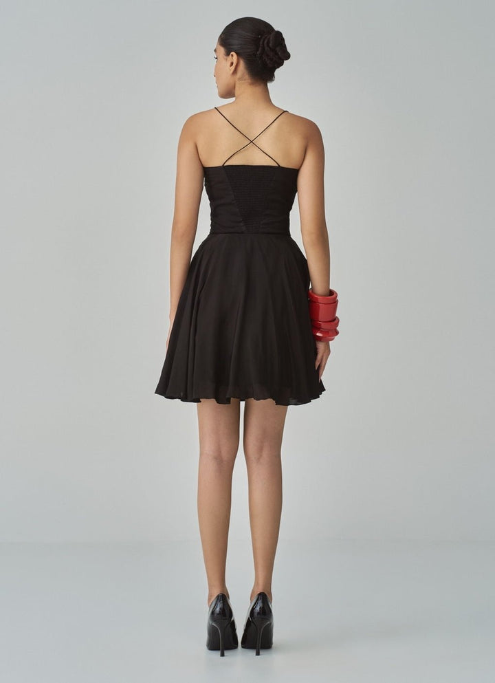Black Embroidered Dress Saaksha & Kinni - Fabilicious Fashion