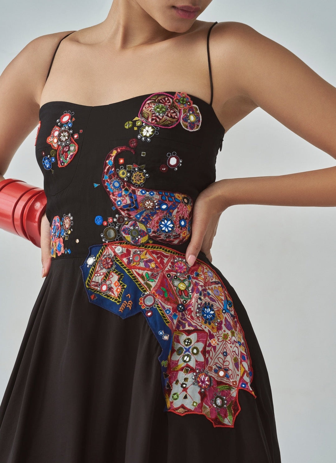 Black Embroidered Dress Saaksha & Kinni - Fabilicious Fashion