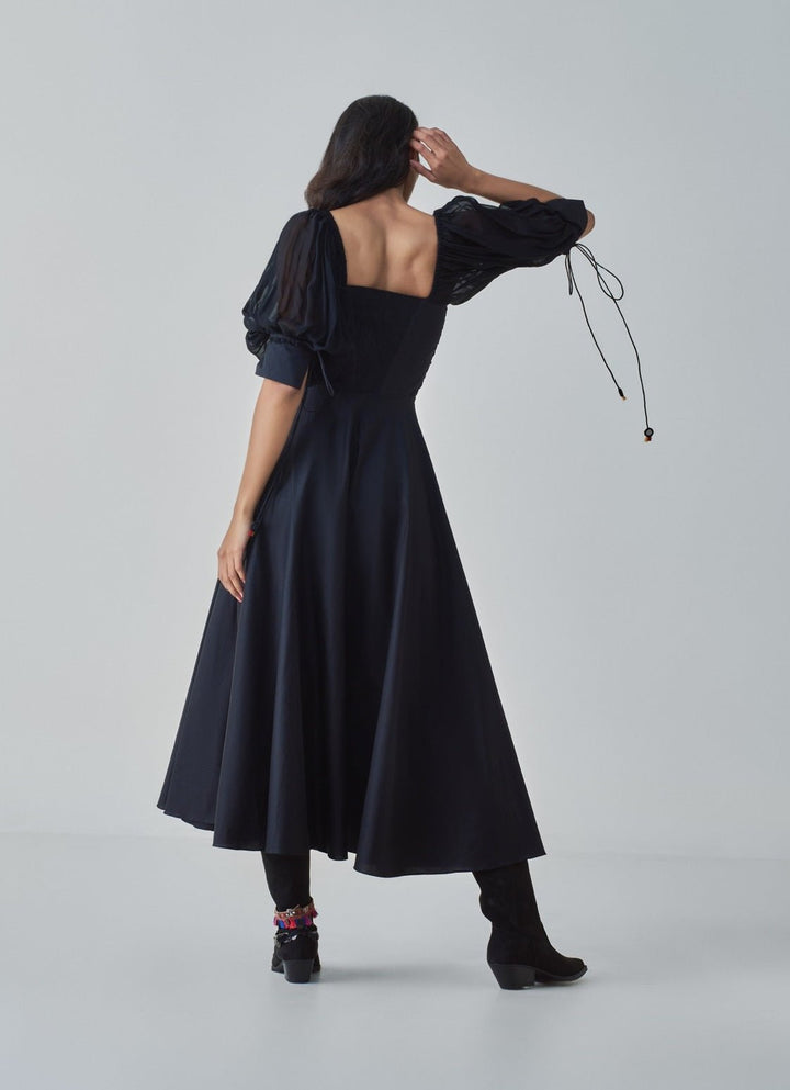 Black Embroidered Dress Saaksha & Kinni - Fabilicious Fashion