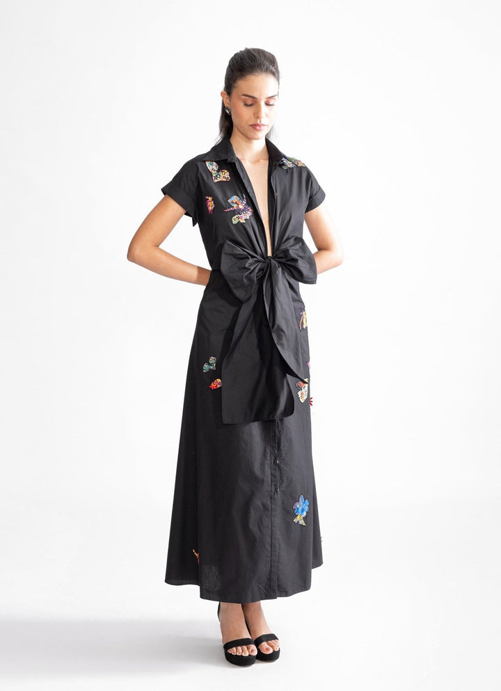Black Embroidered Dress Saaksha & Kinni - Fabilicious Fashion