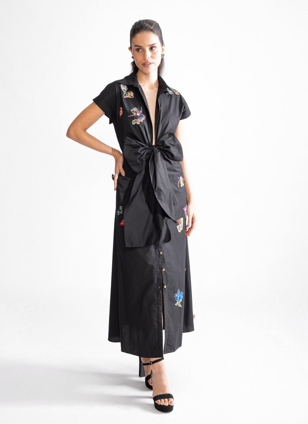 Black Embroidered Dress Saaksha & Kinni - Fabilicious Fashion
