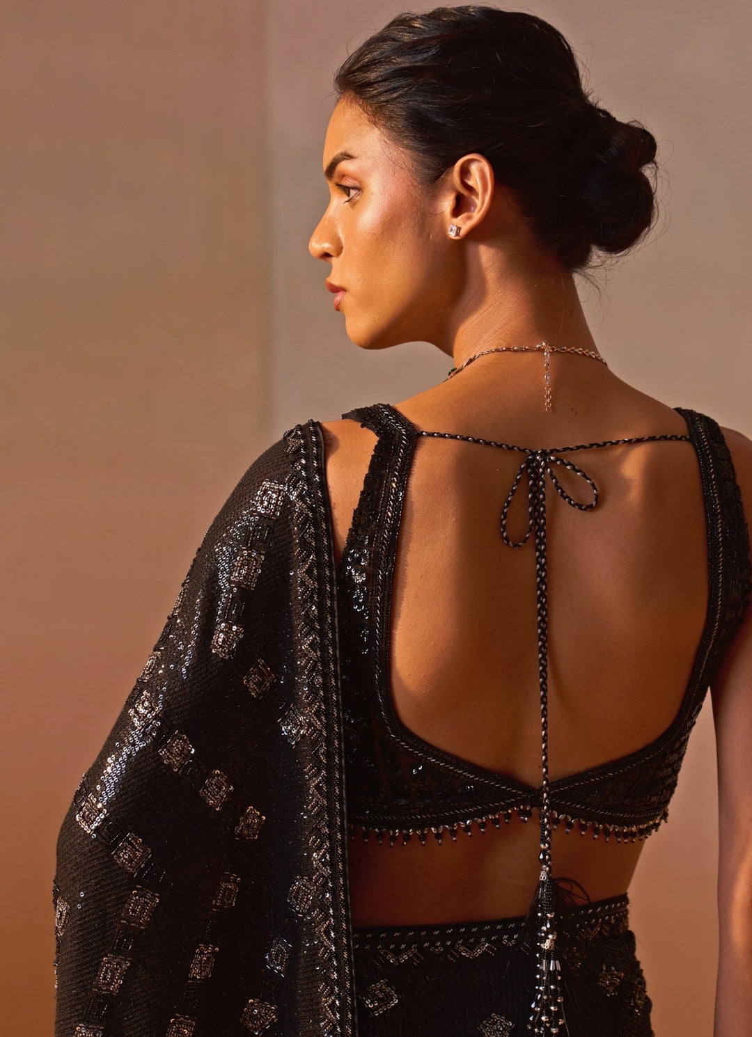 Nitika Gujral Black Embroidered Georgette SareeFabilicious Fashion