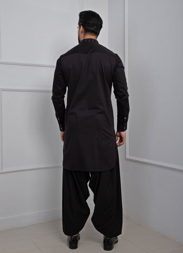 Black Embroidered Kurta And Patiala Pant Set Smriti - Fabilicious Fashion