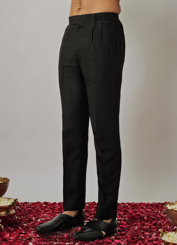 Black Embroidered Kurta Pant Set Renee Label - Men - Fabilicious Fashion