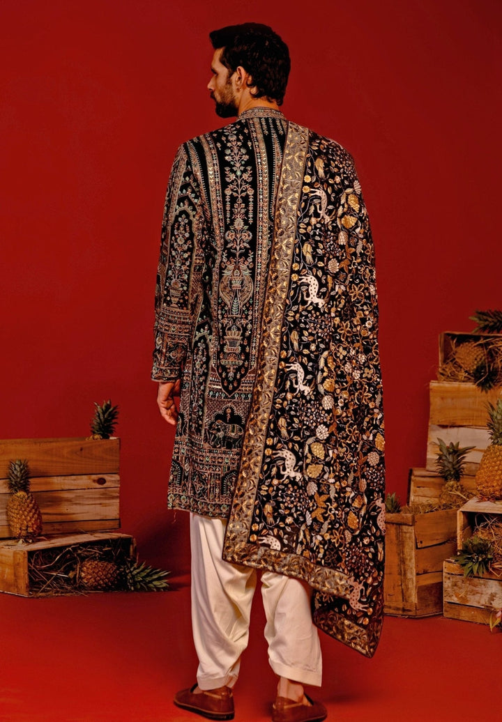 Black Embroidered Kurta Patiala Pant Set Kalpraag - Fabilicious Fashion