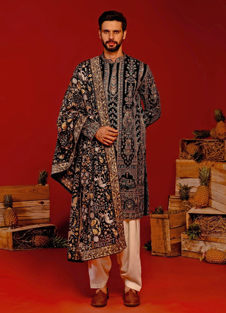 Black Embroidered Kurta Patiala Pant Set Kalpraag - Fabilicious Fashion