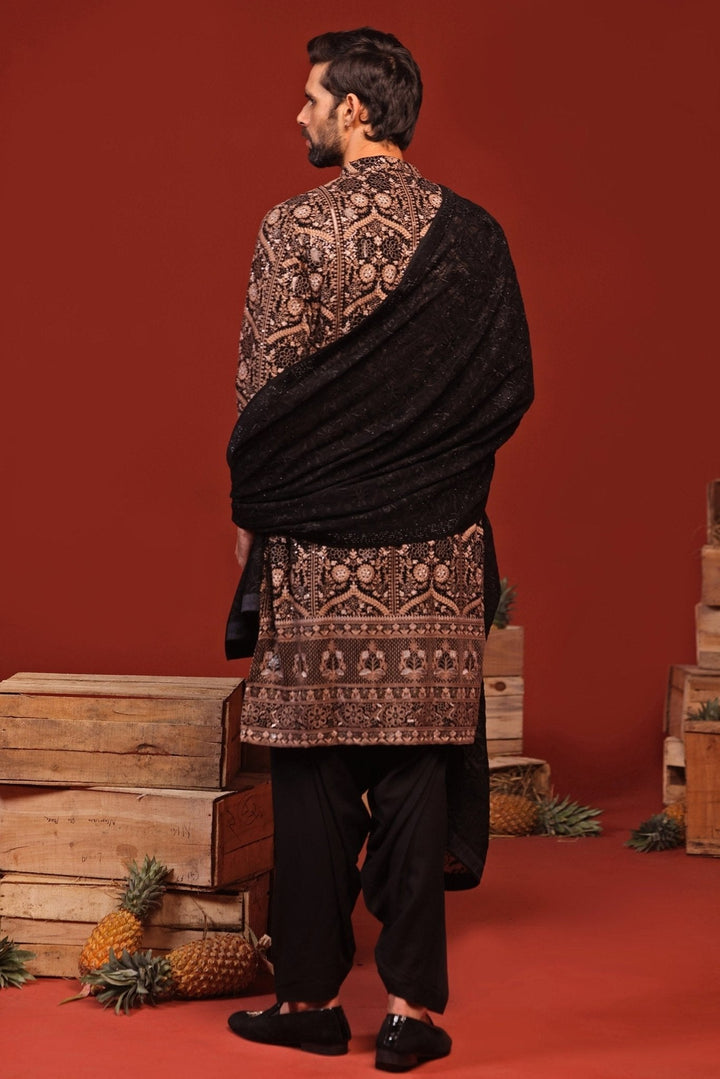Black Embroidered Kurta Patiala Pant Set Kalpraag - Fabilicious Fashion