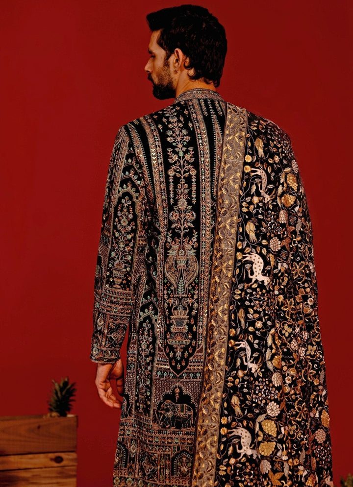 Black Embroidered Kurta Patiala Pant Set Kalpraag - Fabilicious Fashion
