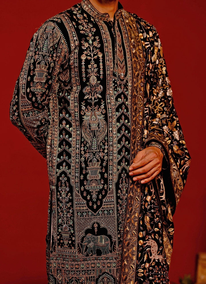 Black Embroidered Kurta Patiala Pant Set Kalpraag - Fabilicious Fashion
