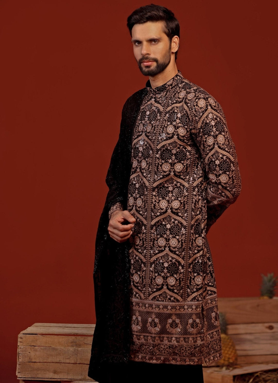 Black Embroidered Kurta Patiala Pant Set Kalpraag - Fabilicious Fashion