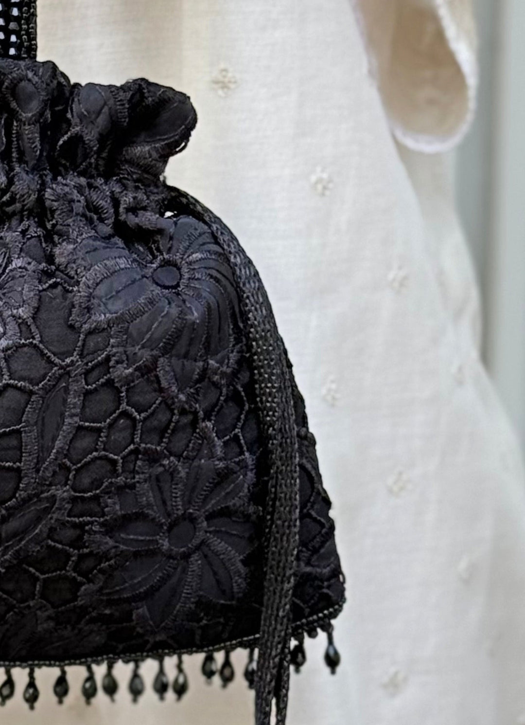 Amyra Black Embroidered Organza PotliFabilicious Fashion