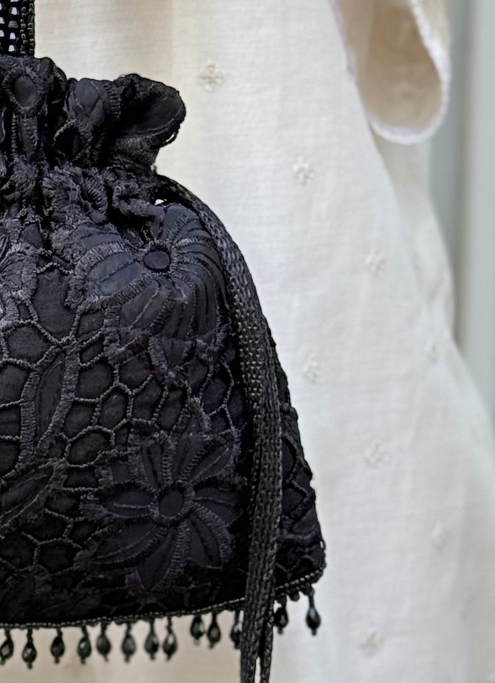 Amyra Black Embroidered Organza PotliFabilicious Fashion