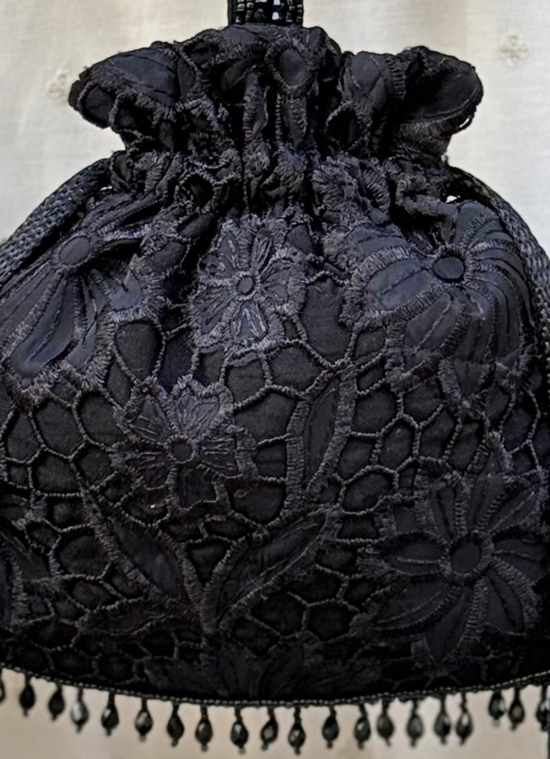 Amyra Black Embroidered Organza PotliFabilicious Fashion