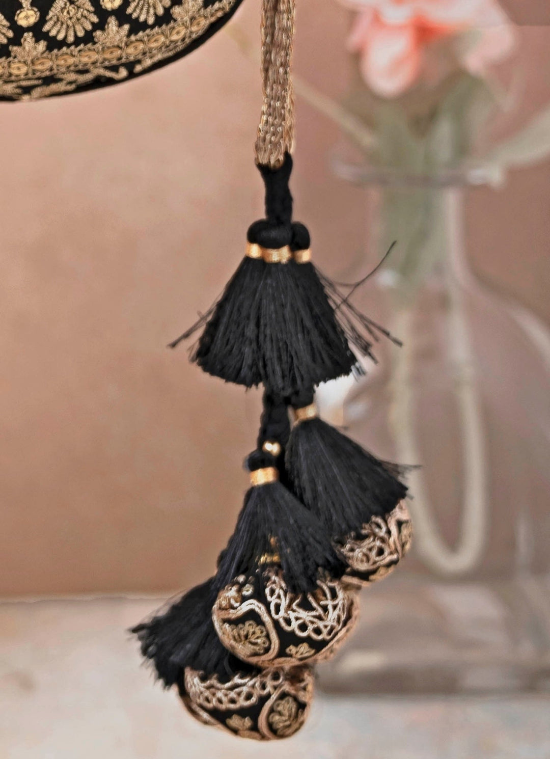 Black Embroidered Potli AMYRA - Fabilicious Fashion