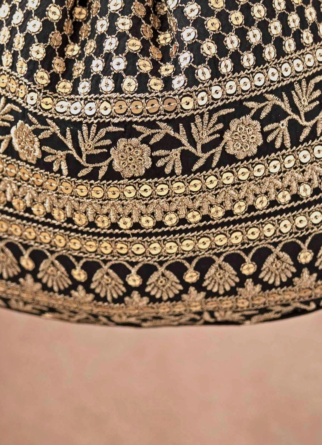 Black Embroidered Potli AMYRA - Fabilicious Fashion