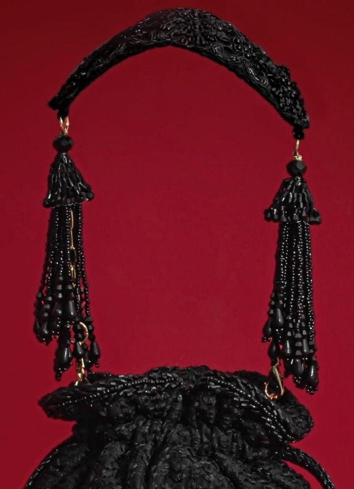 Amyra Black Embroidered Silk PotliFabilicious Fashion