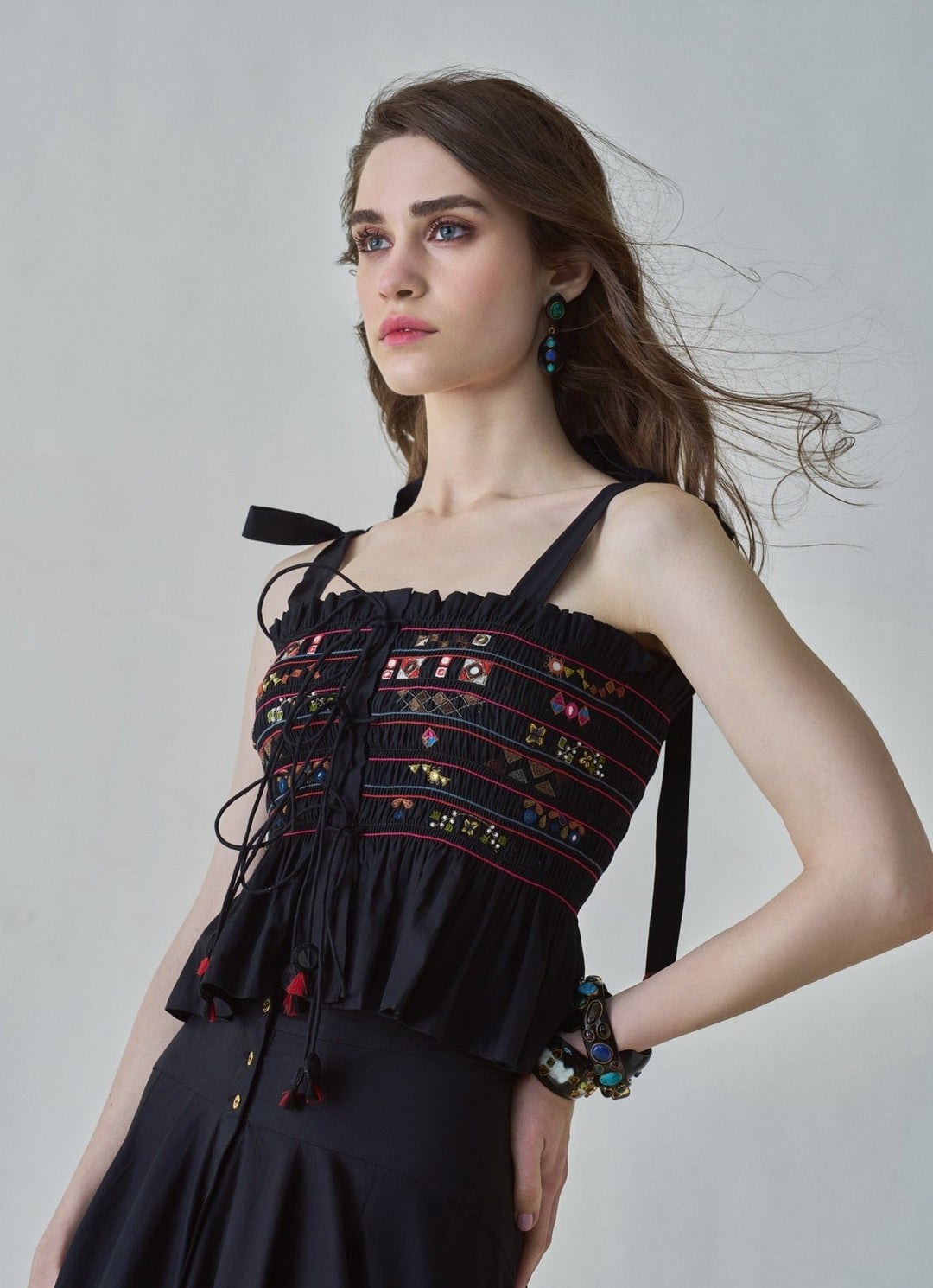 Black Embroidered Skirt Set Saaksha & Kinni - Fabilicious Fashion