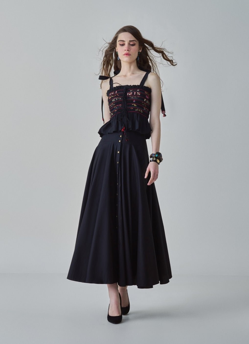 Black Embroidered Skirt Set Saaksha & Kinni - Fabilicious Fashion
