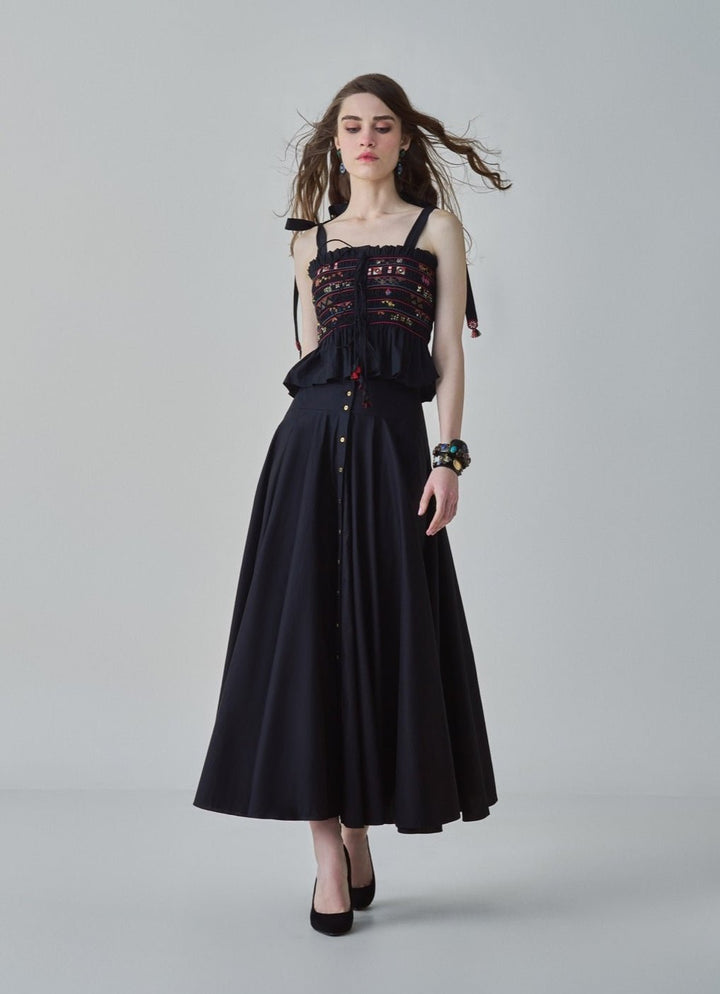 Black Embroidered Skirt Set Saaksha & Kinni - Fabilicious Fashion
