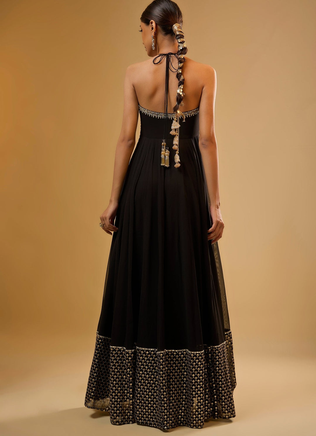 Black Georgette Anarkali Gown Renee Label - Fabilicious Fashion
