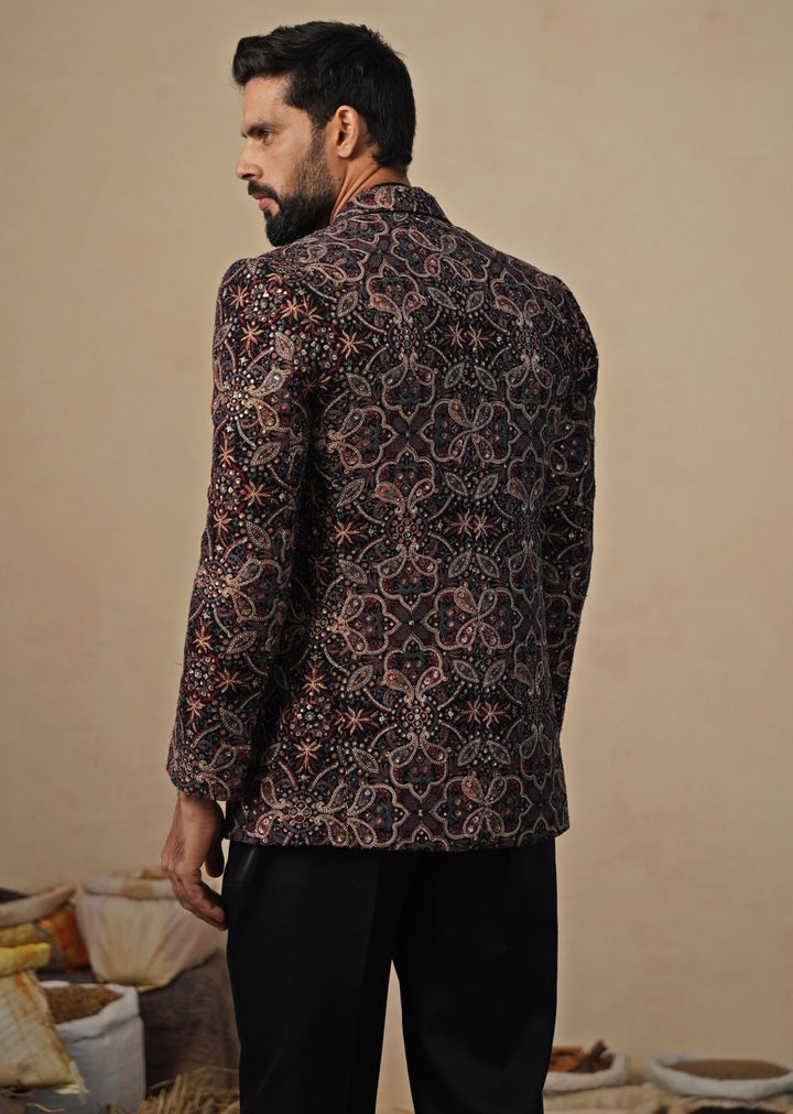 Black Georgette Blazer Set Kalpraag - Fabilicious Fashion