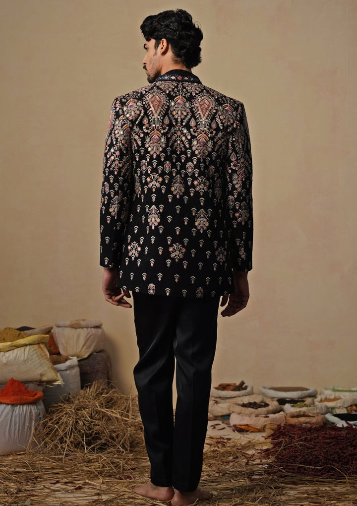 Black Georgette Jodhpuri Set Kalpraag - Fabilicious Fashion