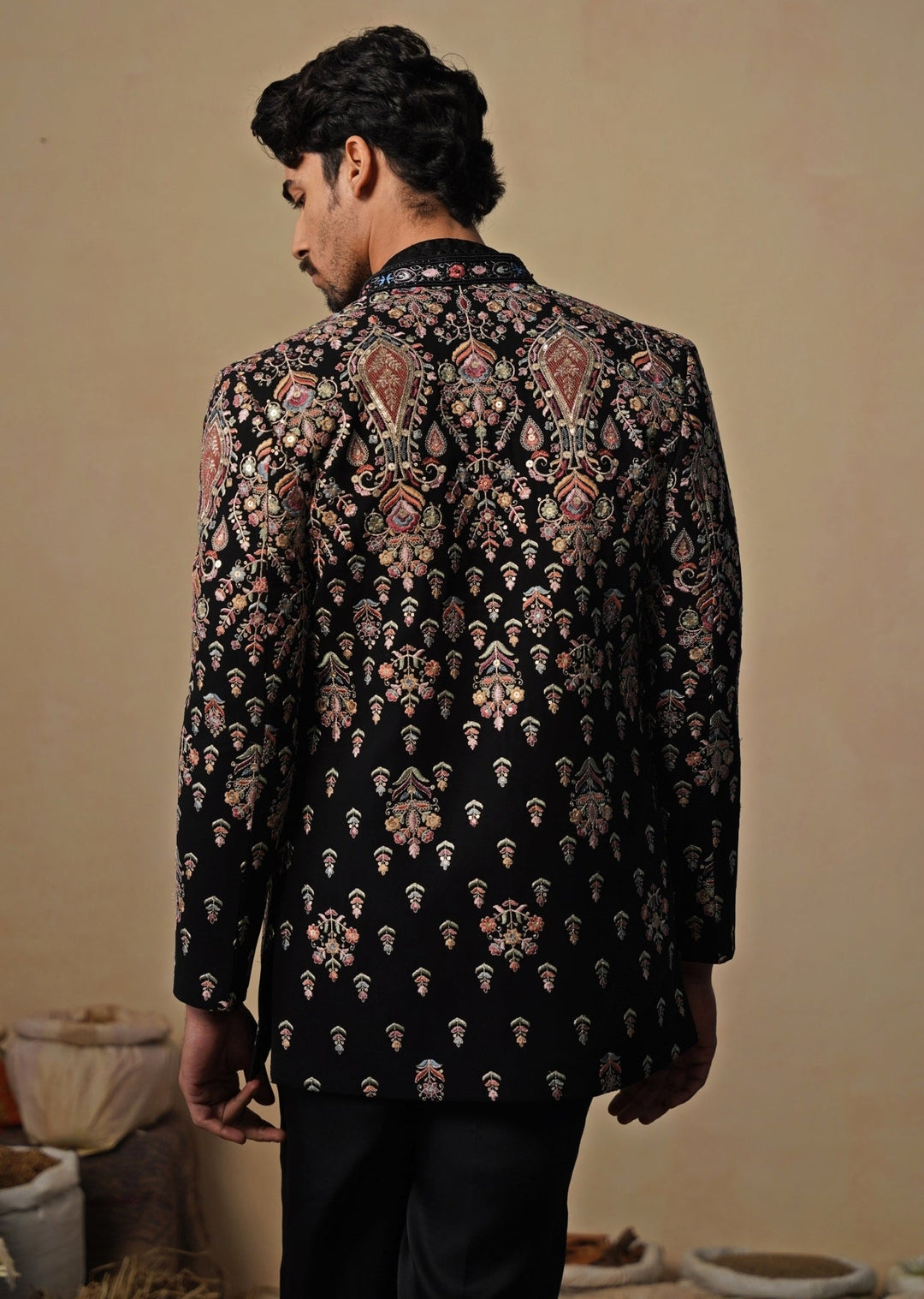 Black Georgette Jodhpuri Set Kalpraag - Fabilicious Fashion