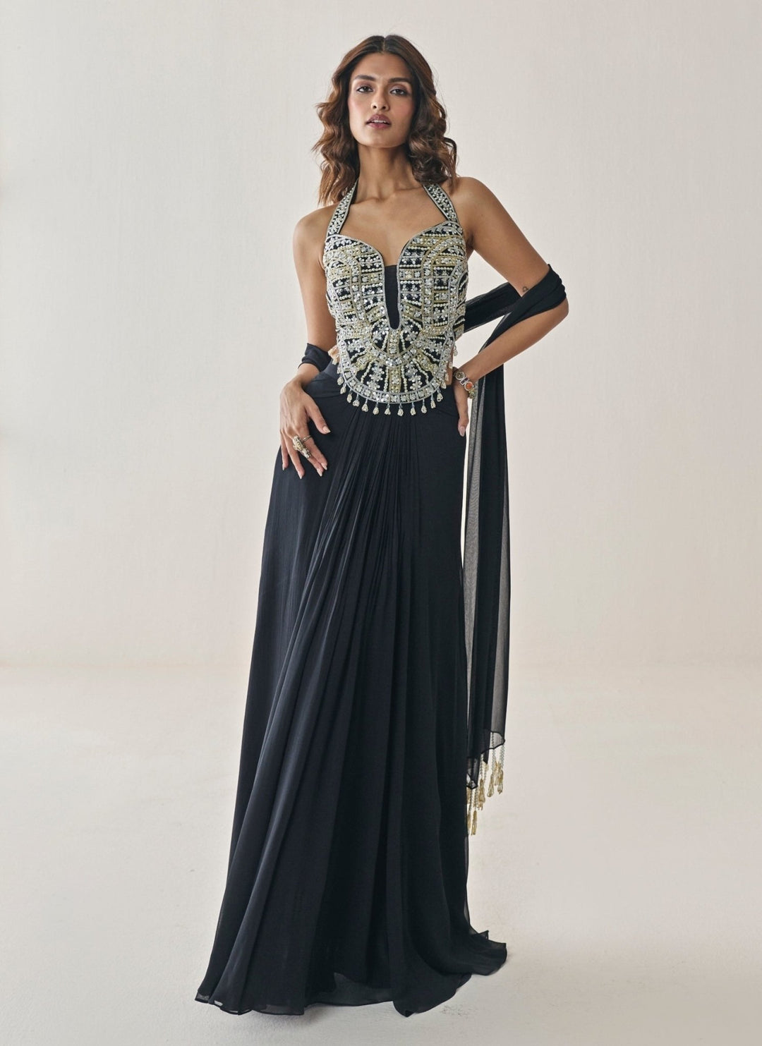 Seema Thukral Black Georgette Lehenga SetFabilicious Fashion