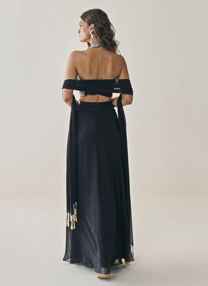 Seema Thukral Black Georgette Lehenga SetFabilicious Fashion