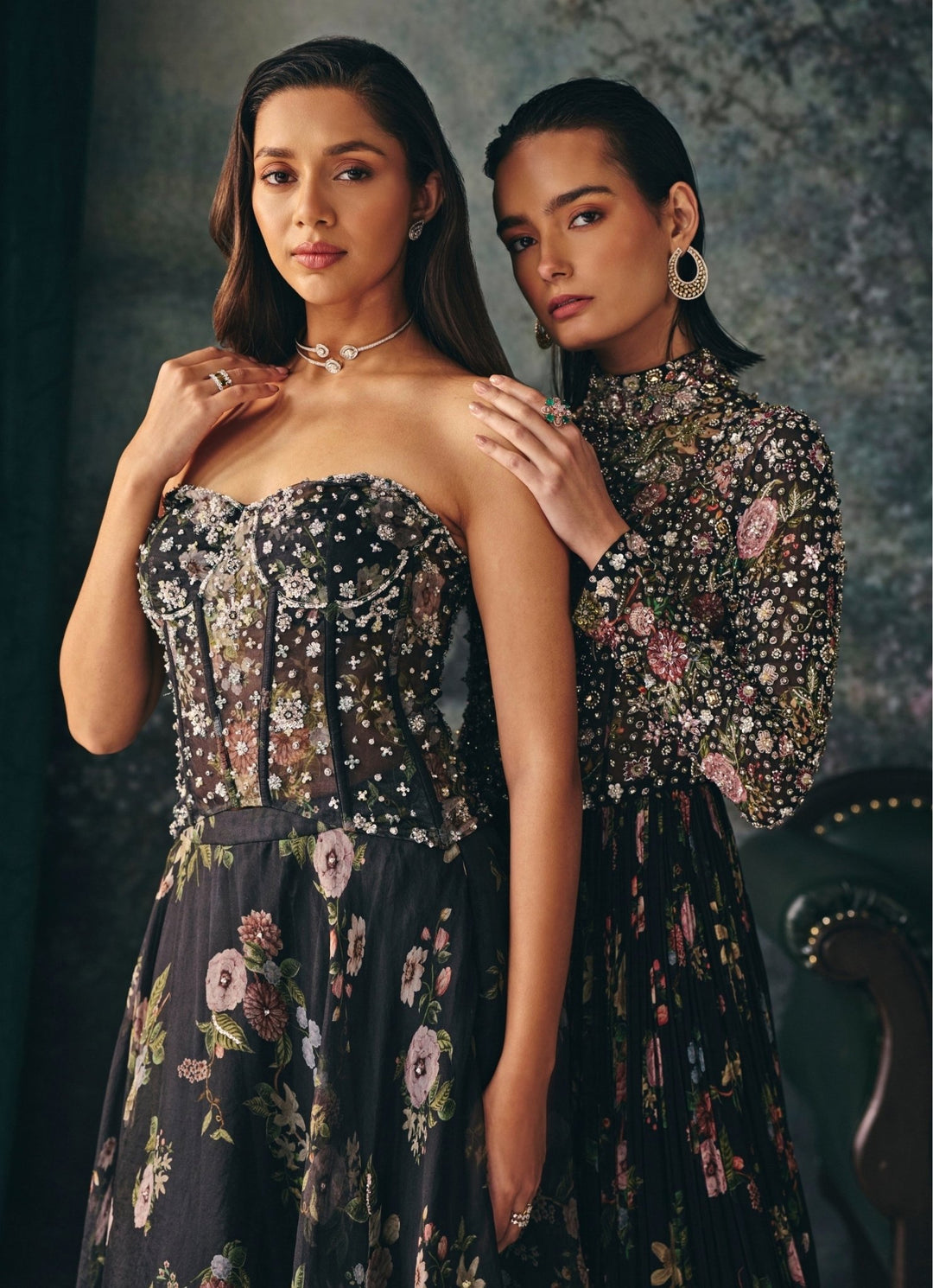 Black Organza Corset Skirt Set Mani Bhatia - Fabilicious Fashion