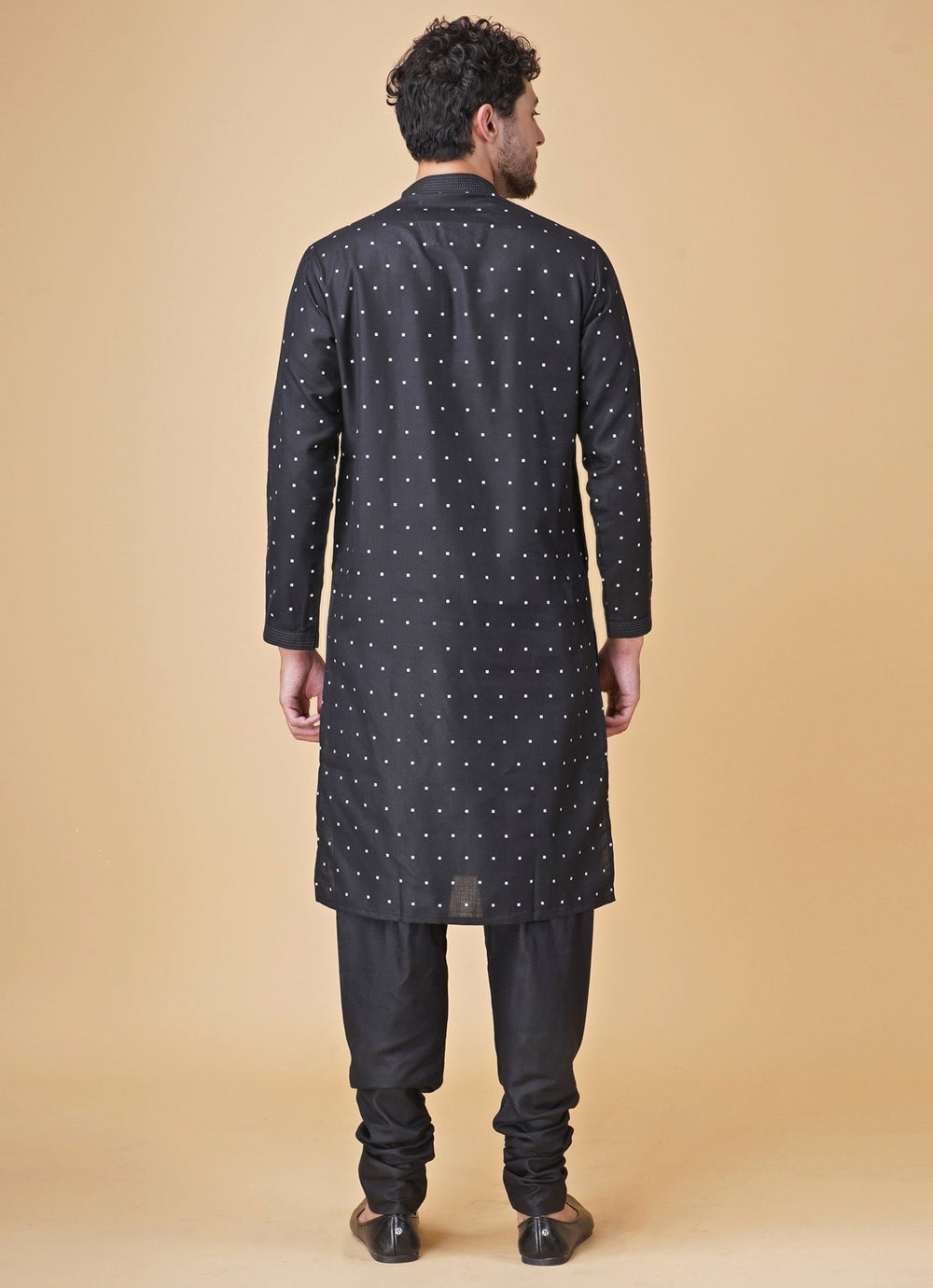 Black Printed Silk Kurta Pants Set Manish Nagdeo Men - Fabilicious Fashion