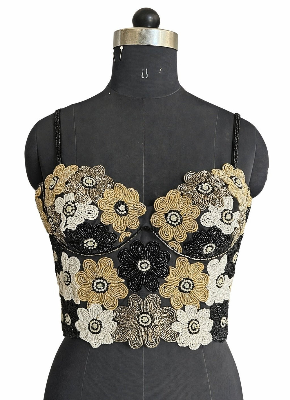 Black Satin Pants With Corset Blouse Shrena Hirawat - Fabilicious Fashion