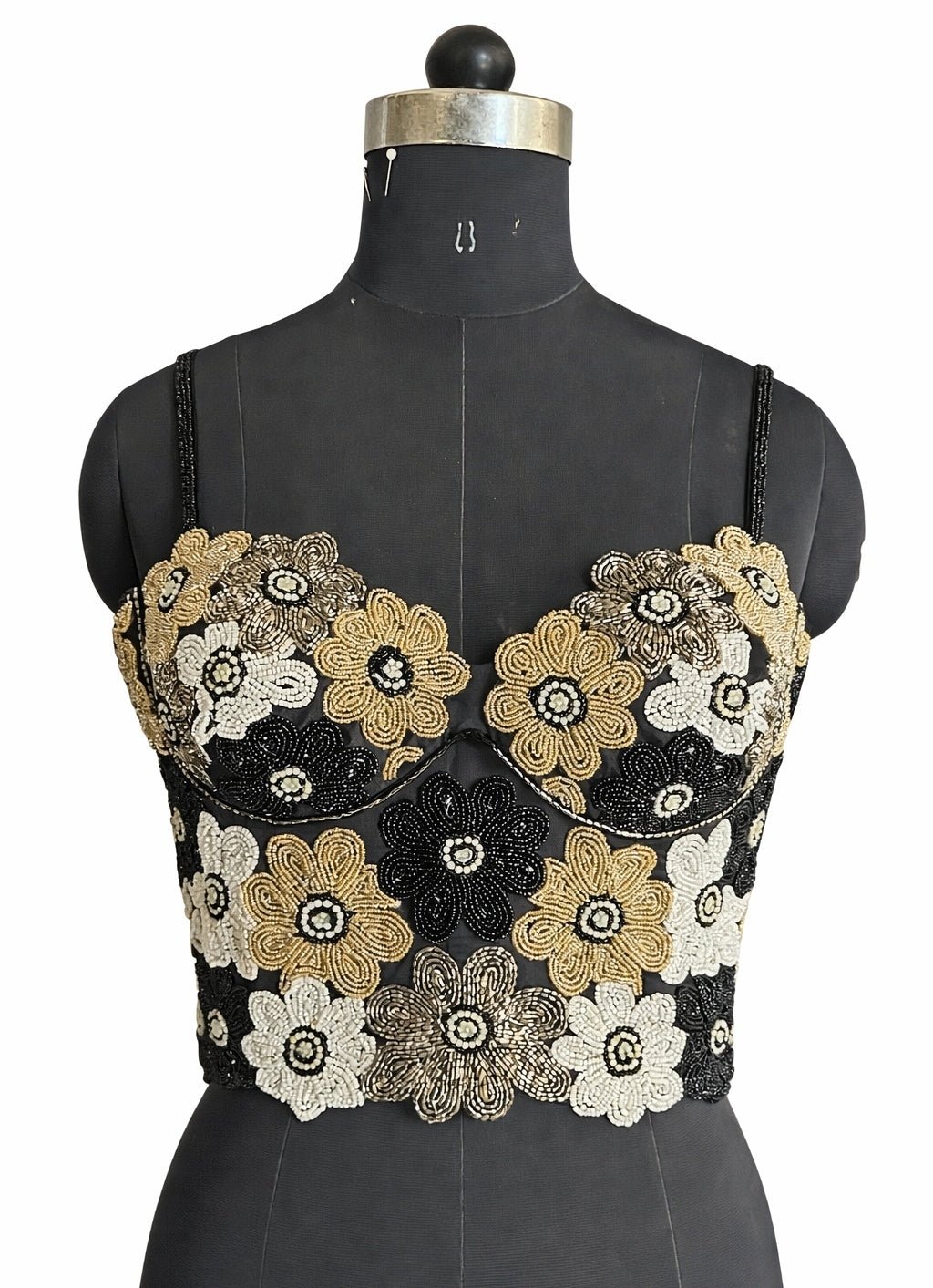 Black Satin Pants With Corset Blouse Shrena Hirawat - Fabilicious Fashion