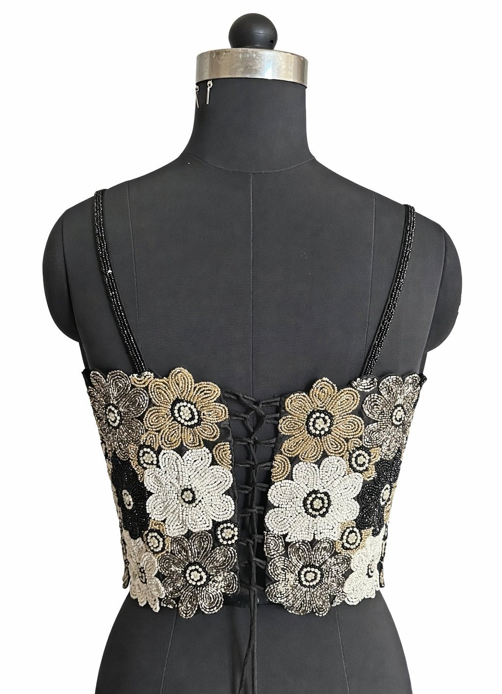 Black Satin Pants With Corset Blouse Shrena Hirawat - Fabilicious Fashion