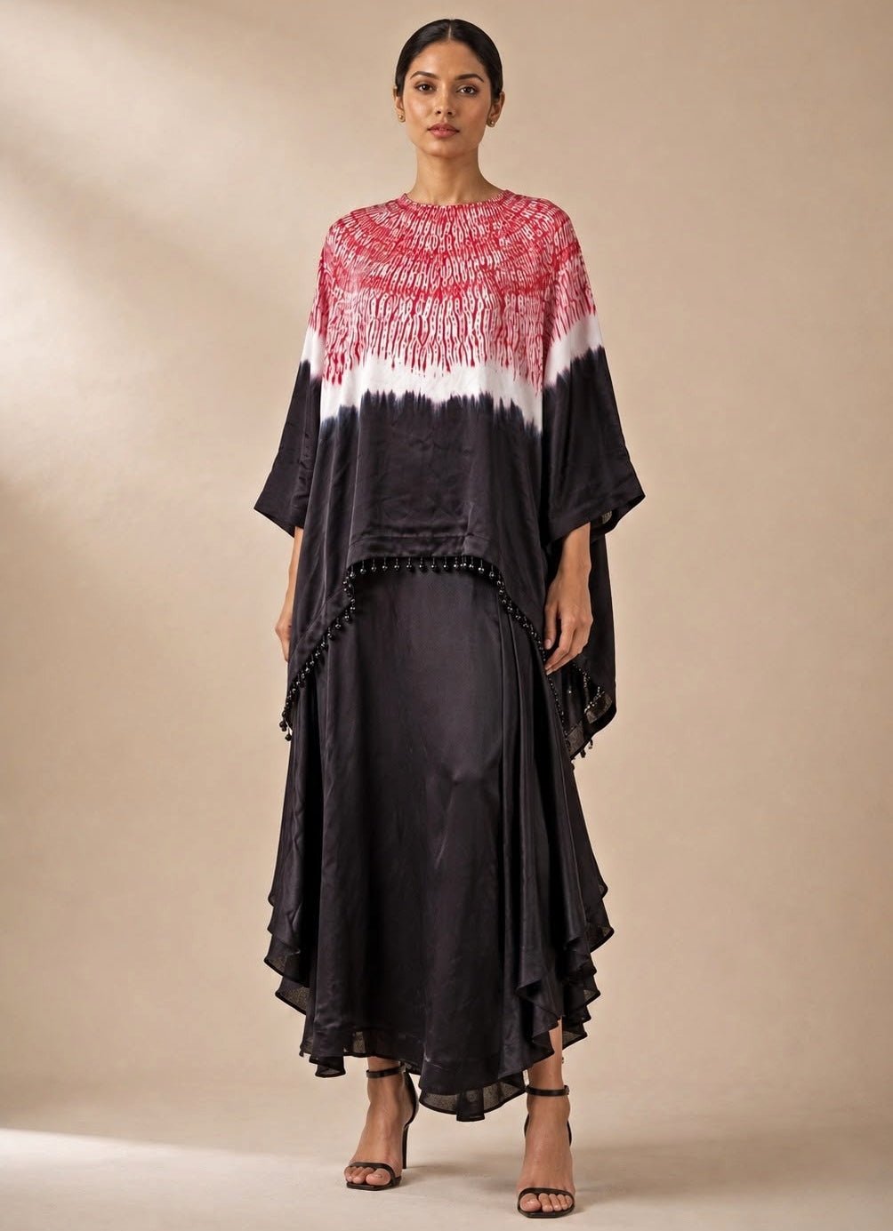 Twenty Nine Black Satin Silk Top And Skirt SetFabilicious Fashion
