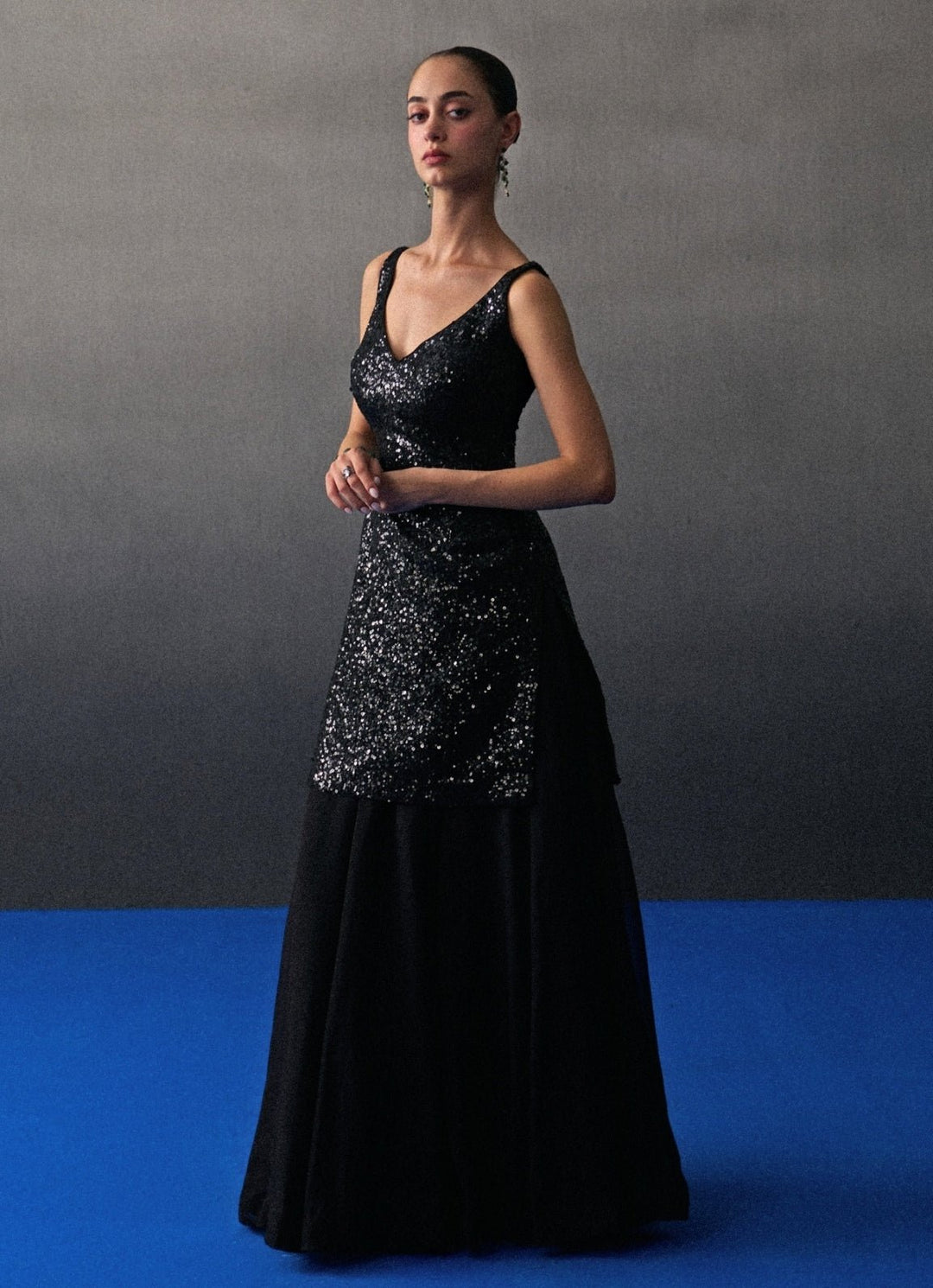 Black Sequins Embroidered Kurta Sharara Set Angad Singh - Fabilicious Fashion