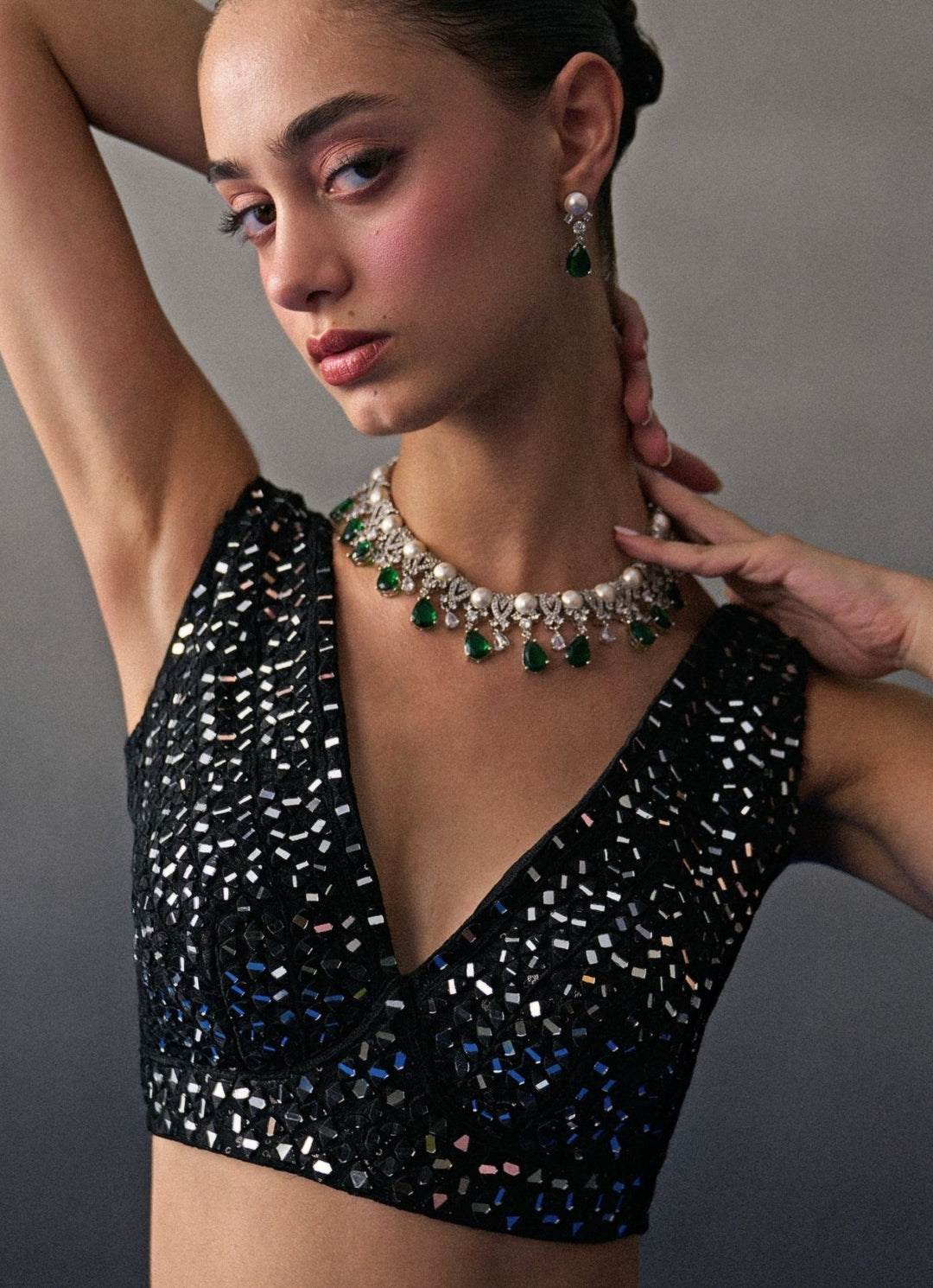 Black Sequins Embroidered Mermaid Lehenga Set Angad Singh - Fabilicious Fashion