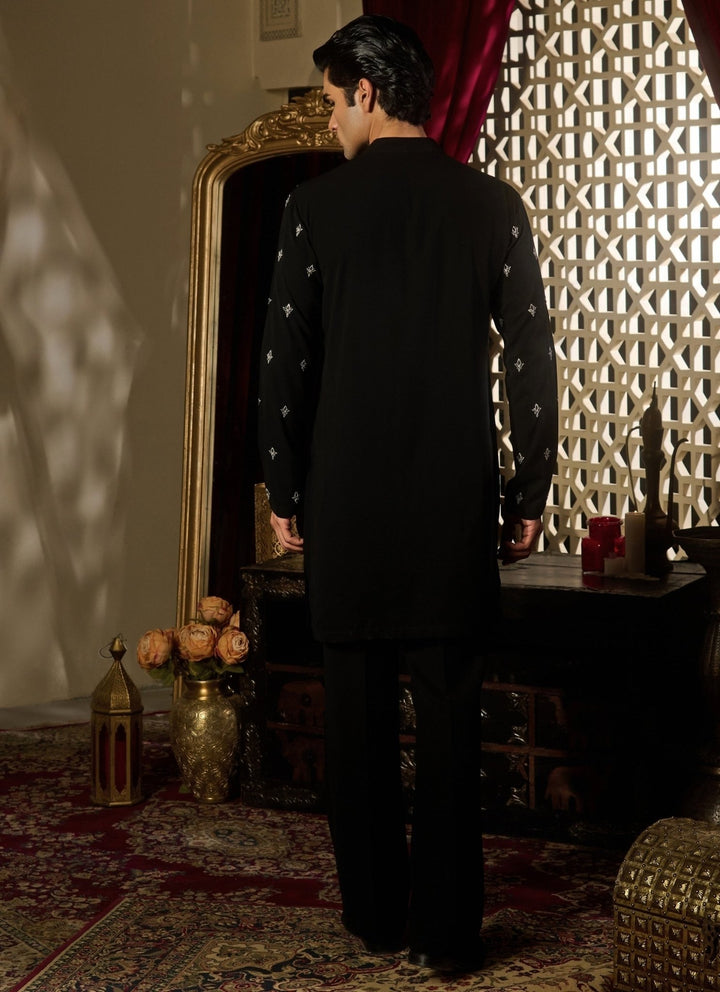 Contrast by Parth Black Silk Kurta Pants SetFabilicious Fashion