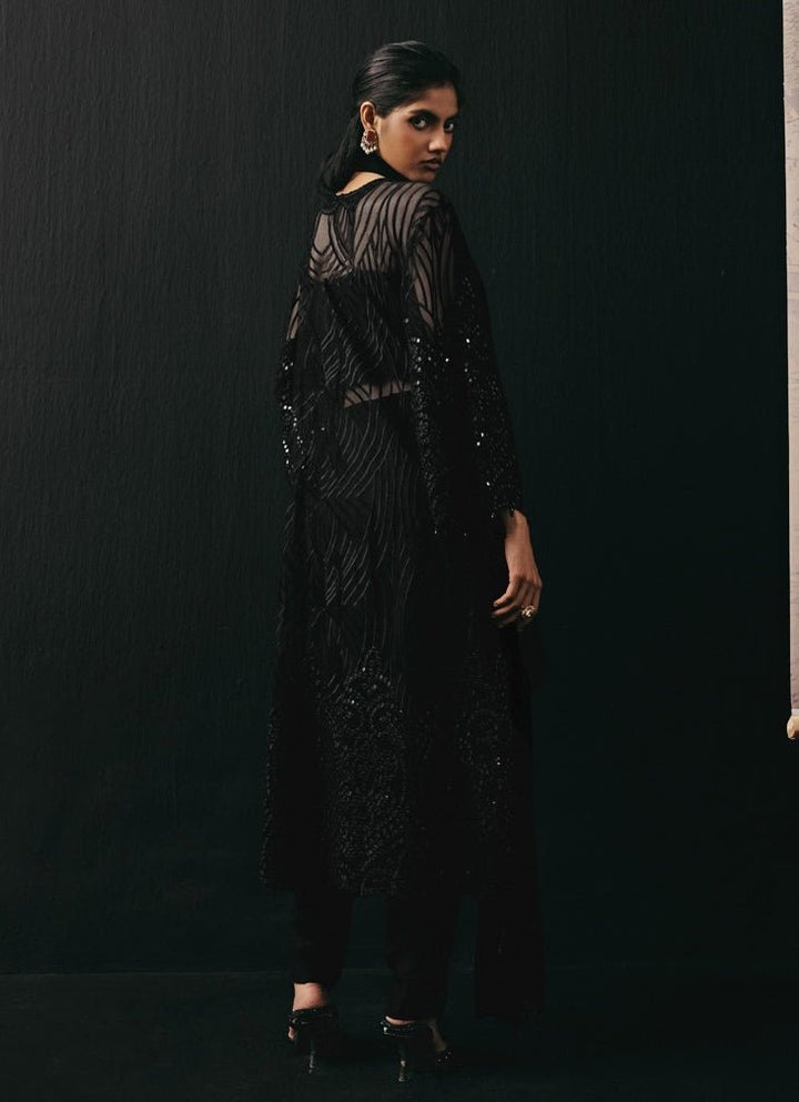 Black Soft Net Kurta Pants Set Twenty Nine - Fabilicious Fashion