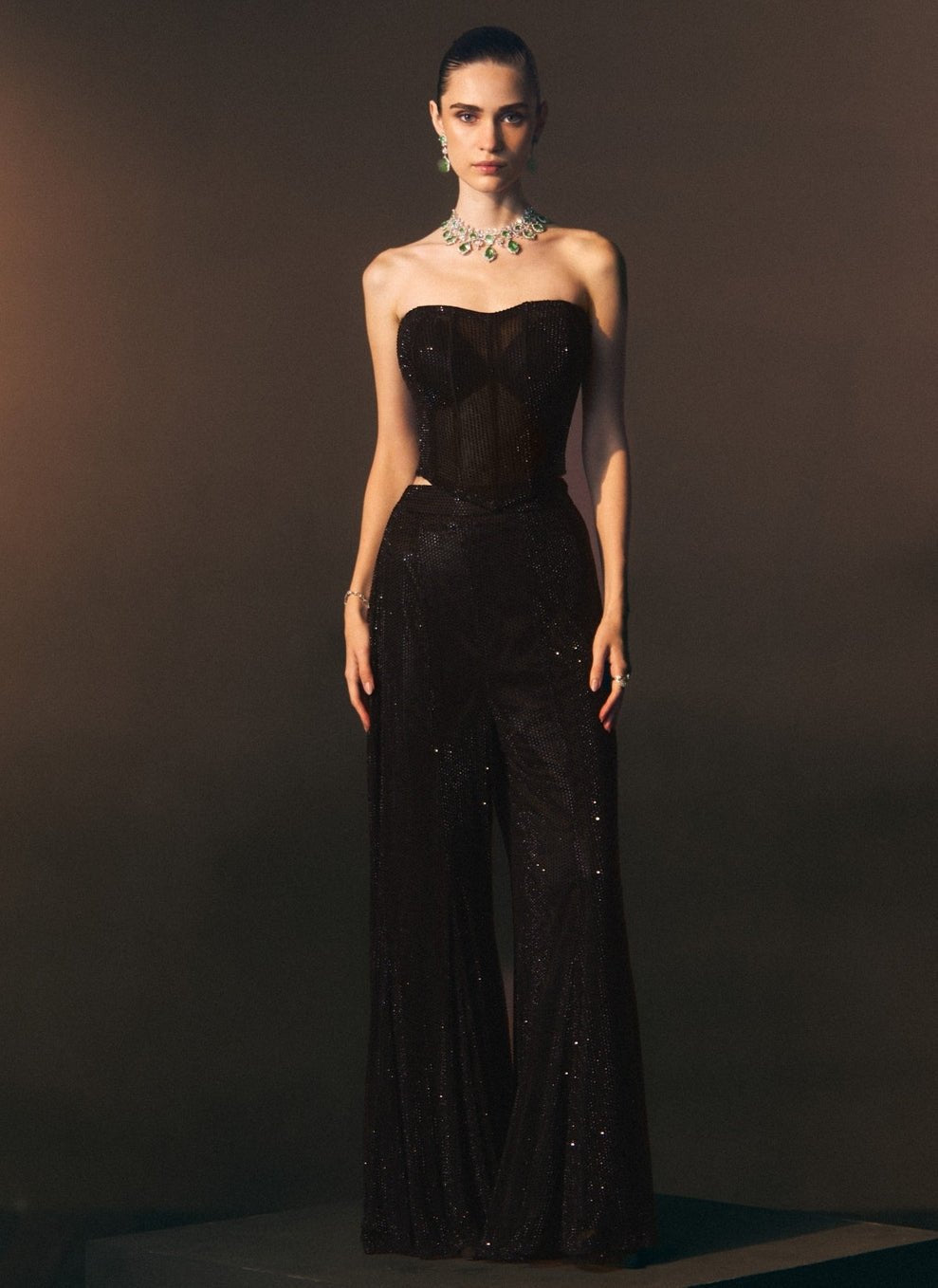 Angad Singh Black Soft Net Sharara Set With CorsetFabilicious Fashion